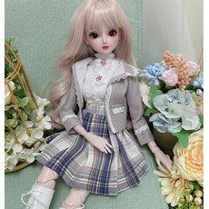 구체관절인형의상 1/3_sd 60cm학생복 교복세트, 1/3 sd 60cm자켓+셔츠+치마