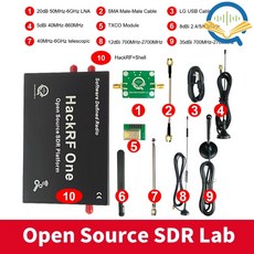 HackRF One 소프트웨어 정의 라디오 플랫폼 데모 보드 키트 1MHz 6GHz, 4.번들 4, 1개