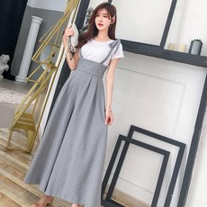 러블리트 EJBAJJZ7 여성 여름 멜빵 하이웨스트 와이드 점프수트