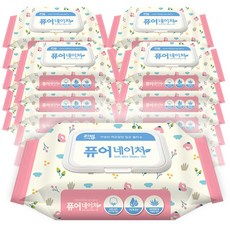 삼정펄프 리빙 퓨어 네이처 물티슈 캡형 100매 24팩, 24개, 100개입