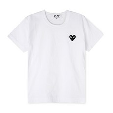 [꼼데가르송] 여성 하트 와펜 화이트 반팔티 AZ T063 051 2