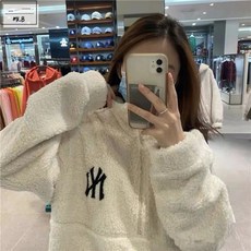 양털 후리스 베이스볼 점퍼 남녀공용 오버핏 보아 후리스