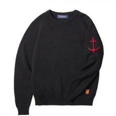 Guernsey Woollens 건지울른스 니트 나그랑 크루넥 코튼 스웨터 - 블랙 338331