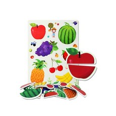 아리아띠 두조각 과일 자석퍼즐, 1개, 14피스