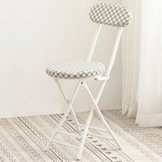 (관부가세포함) 1인용안락의자 Folding chair back home thickened stool Stool chair portable folding chairs computer chair -622011358956, 36 # 스폰지 두꺼운 흰색 격자one size