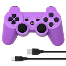 PS 3 블루투스 무선 컨트롤러 조이스틱 게임패드 PC 노트북 게임용 컨트롤러 플레이스테이션 플랫폼 게임패드, 1개, 04 Purple