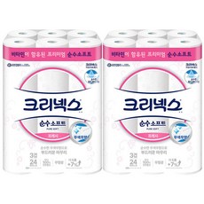 크리넥스 3겹 순수소프트프레시 27m 24롤 x2개, 24개입, 2개
