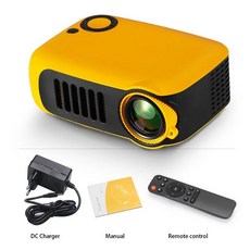 갤럭시프로젝터 미니 홈 시네마 극장 휴대용 3D LED 비디오 프로젝터 게임 레이저 비머 HD 포트 스마트 TV 박스 4K 1080P A2000, [03] Yellow, [03] AU 플러그, 03 Yellow_03 AU 플러그