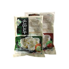 [진선푸드] 고기가 들어있지 않은 채식웰빙 야채손만두 1.4kg+김치손만두 1.4kg, 단품