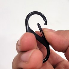 캠핑 등산 레져 고급 S자 고리 5cm 양방향 강철 카라비너 5개, 블랙