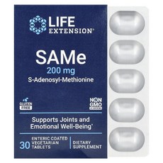라이프익스텐션 SAMe 메티오닌 200mg 30캡슐 Methionine, 1개, 30정