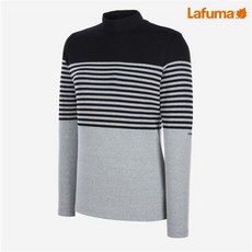 라푸마 여성 블랙 스트라이프배색 긴팔티셔츠 LFTS7D323BK