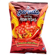 Garuda Food Kacang Atom Pedas - Spicy Coated Peanuts 3.52 Oz, 1