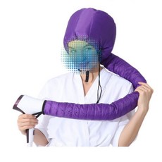 드라이헤어캡 머리말리기 헤어 드라이 스팀 캡, 퍼플