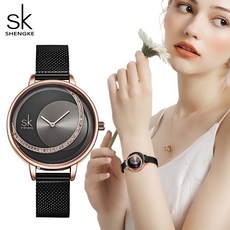 여성 시계 shengke 크리스탈 럭셔리 브랜드 숙녀 39 드레스 원래 디자인 석영 인
