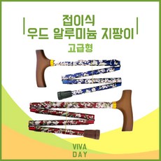 [2개 묶음할인]케어맥스 접이식 우드 알루미늄 고급형 지팡이 FNJA1-1209 실버용품 효도용품 산책, 블루