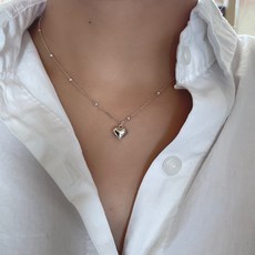 실버통통하트목걸이