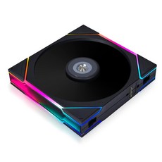 Lian Li UNI Fan TL LCD 140 - 데이지 체인 솔루션 ARGB 팬 FDB 베어링 화이트 싱글 팩 컨트롤러 없음 (14TLLCD1W.미국), 140 리버스 블랙_Li UNI