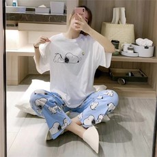 더디스 2-2탄 순면100% 오스왈드 미키 덤보 스누피 상의반팔 하의긴바지 잠옷세트