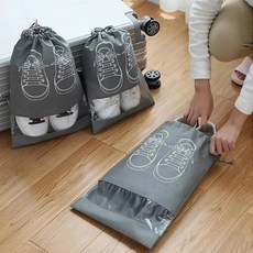 Pyunri 5P 운동화 보관 파우치 신발 구두 주머니 투명 부직포 5개 1세트