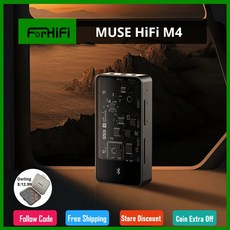 MUSE HiFi M4 휴대용 블루투스 USB DAC/AMP 플래그십 ES9038Q2M 칩 헤드폰 앰프 오디오 디코더 동글 3.5 + 4.4 + 2.5mm, 1)Black - 뮤즈하이파이m4