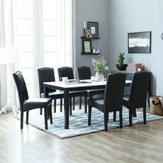 베스트리빙 앨빈코코 6인의자형대리석식탁세트/의자6개/6인테이블/테이블/테이블세트/6인용 테이블세트/6인용 대리석 테이블세트/식당식탁/카페테이블/대리석 상판, 투톤대리석/코코초코의자6개