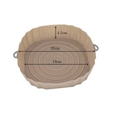 에어프라이어 실리콘 바구니 오븐 베이킹 트레이 포트 팬 라이너, 6.1pc brown, 1개