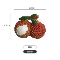 농촌 야채 과일 냉장고 자석 스티커 귀여운 모델 3D 시뮬레이션 수박 양파 가지 후추, [10] litchi