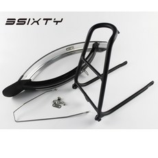 자전거 흙받이 Brompton 용 3SIXTY 펜더 Q 랙 블랙이있는 전면 및 후면 머드 가드 키트, [02] Black No Rack, Black Mudguard Kit, 1개