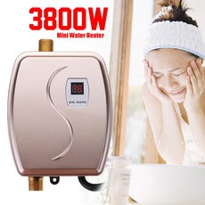 워터보일러 전기 온수기 3800W 미니 순간난방 LED 디스플레이 누수 보호 주방 전기, 02 Red EU Plug