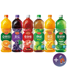 [한번에먹자] 델몬트 1.5L 오렌지+포도+망고+매실+알로에+토마토 1개씩 총6개입 1셋트 가정용 탕비실 사무실 과즙음료 쥬스 음료 골라담기+사은품 이디야 2T, 1세트