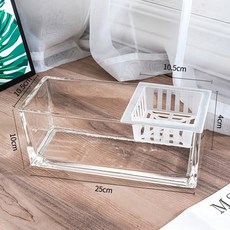 생태 병 수족관 탱크 수생 식물 컨테이너 꽃병, 10x25직사각형 항아리 모양