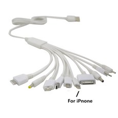 다기능 멀티 헤드 충전 케이블 범용 USB 데이터 코드 다용도 흰색 10 in 1 핀 개