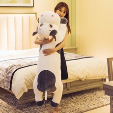 긴 젖소 송아지 인형 대형 중형 고백 병맛 인형, 회색_70cm