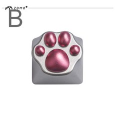 고양이 발바닥 키캡 알루미늄 금속키보드 키홀더, 공식 표준, B.실버 메탈
