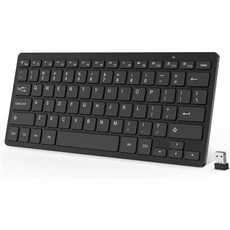 OMOTON 무선 키보드 2G USB 컴팩트하고 조용한 노트북 태블릿 컴퓨터 데스크톱 및 PC용 슬림 키보드블랙, One zone keyboard, One zone keyboard