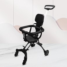 3.5kg 초경량유모차 양방향 접이식 PU 쿠션 휠 검은색