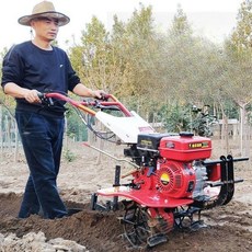 abc관리기 농업용 로터리 밭갈이 쟁기질 토양 회전식 가솔린 디젤 밭가는기계, 디젤176수냉식+고무바퀴회전식경작및제초