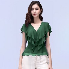 셀럽당 블라우스 여반팔 상의 기질 반팔 슬림핏 티셔츠 여름O0519