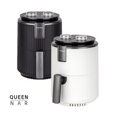 QUEENAR 미니 에어프라이어 2.3L 홈쿠킹, 블랙