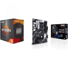 AMD Ryzen 55600X 6코어 12스레드 잠금 해제 데스크톱 프로세서레이스 스텔스 쿨러 포함, Processor + Prime B550-PLUS Mo - 라이젠55600x