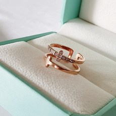 진주두줄스프링반지