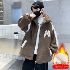 비엔스 스카이 남아 기모 외투 초등생 방풍 뽀글이 캐쥬얼 점퍼 M글 운동복 보온 두툼 추리닝 후리스집업 (MXHMMY)