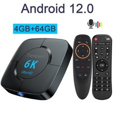 TV수신카드 Transpeed 안드로이드 12.0 박스 보이스 어시스턴트 미디어 플레이어 초고속 박스 탑 8K 6K 3D Wifi6 BT5.0 2.4G 5.8G, 없음, 28.영국 플러그 - 64G VOICE Remote