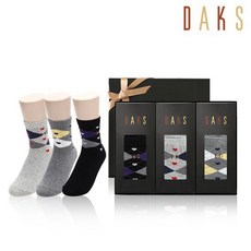 DK20903 닥스 숙녀 양말 면중목 하트아가일 3족세트