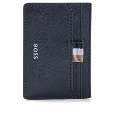 HUGO BOSS STRUCTURED CARD HOLDER WITH MONEY CLIP/ LOGO DETAIL ZAIR_MONEY CLIP L - 50485622 Dark Blue