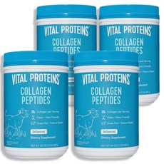 Vital Proteins 바이탈 프로틴 콜라겐 펩타이드 무향 680g 4병, 4개