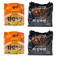 노브랜드 진한 국물 라면 한그릇 (115g x 5) x 2팩 짜장 라면 (135g x 5) x 2팩 총 20봉지