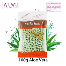 WUWUVISTA 100g/3.52oz 핫 왁스 제모 왁싱 히터 용 하드 콩 모든 헤어 제거 콩에 무통, 1개