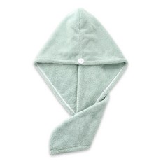 여성용 빠른 건조 헤어 타올 캡 목욕 모자 샤워 후 극세사 액세서리 도구, Green, 1개